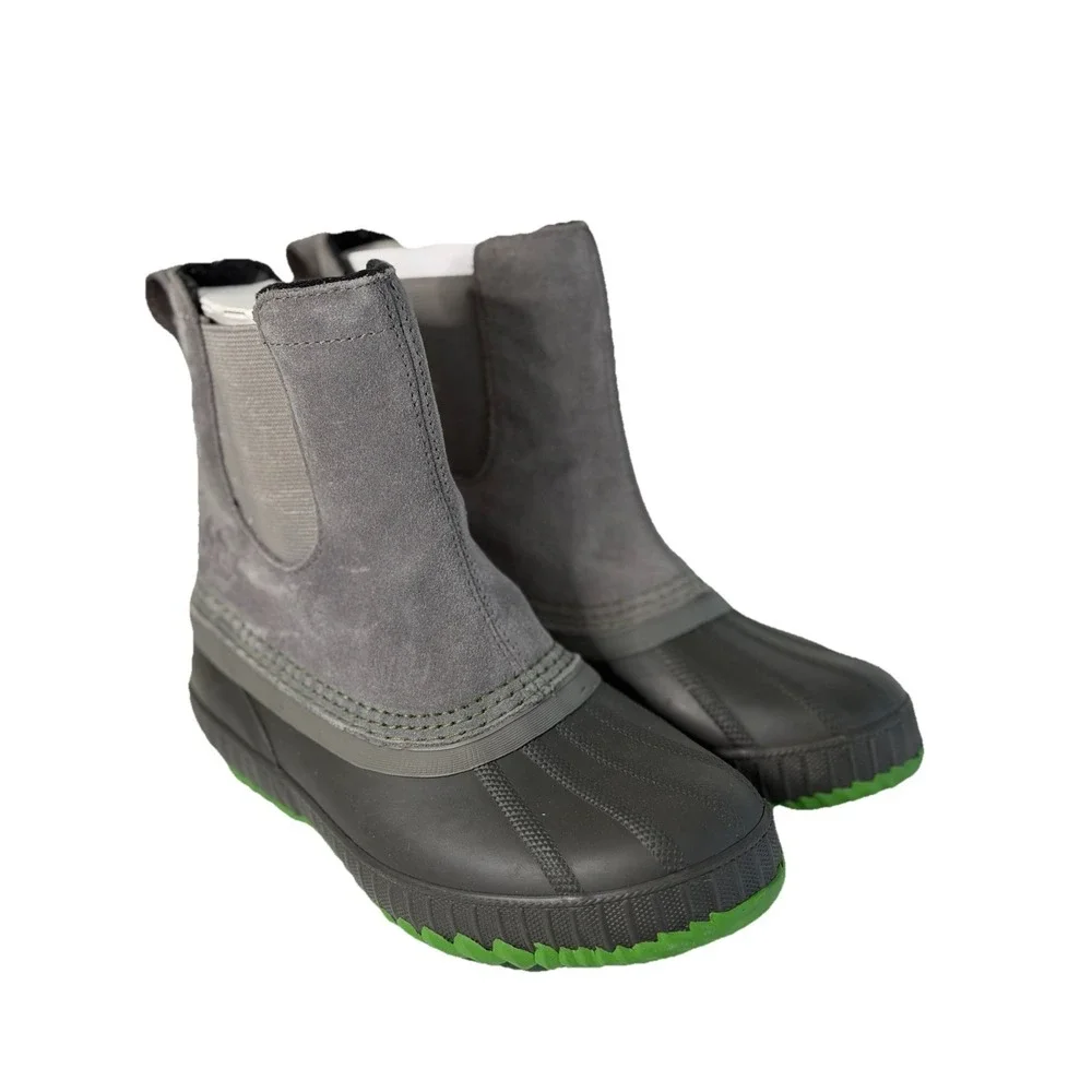 Sorel Youth Cheyanne II Chelsea‎ waterproof duck boot Gray/Green Size 1Y No Box